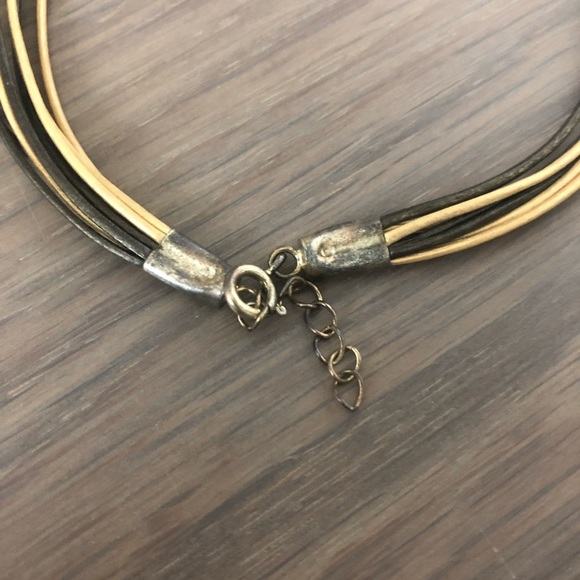 Pearls flower choker necklace leather gold cute unique classy pearl casual - Picture 4 of 4